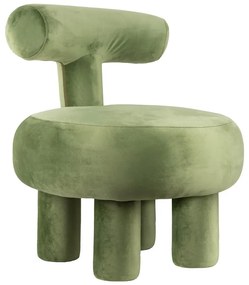 Jasnozielony aksamitny fotel Abrazo – Leitmotiv