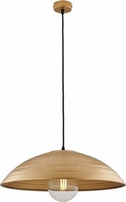 Lampa wisząca Sender Ø50 cm, czarne lakierowane żelazo, dekor stare złoto, regulowany kabel w oplocie, 1 światło