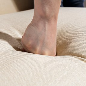 HOMCOM Sofa 2-osobowa, pikowane oparcie, nogi drewniane, grube wypełnienie, efekt lnu, do małych pomieszczeń, beżowy