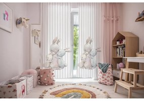 Beżowa zasłona dziecięca z satyny bawełnianej 110x170 cm Hugging Bunnies – Butter Kings