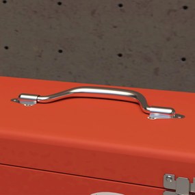 DURHAND Skrzynka narzędziowa z 3 szufladami, 1 komorą, solidne stalowe zamki, 45 x 24 x 27 cm, Czerwona