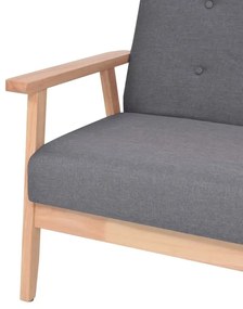 Ciemnoszary 3-częściowy komplet do salonu, kanapa z fotelami – Aranox