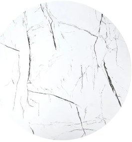 Zestaw okrągłych stolików biały kawowych marmur T5-B45