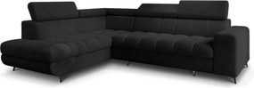Masseno Narożnik MORIVA z funkcją spania i pojemnikiem na pościel Narozniki L, Rozkładana sofa - Czarny, QUELLE 100