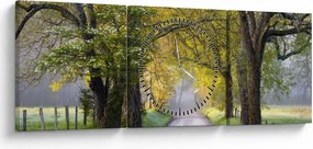 Zdjęcie - Smoky Mountains, Gatlinburg, USA (z zegarem) (90x30 cm)
