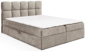 Beżowe łóżko z pikowanym zagłówkiem 5 rozmiarów N4-M42