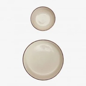 Zestaw 2 Misek Z Gresu Ronilena Tapioka Beżowy - Brązowy - Sklum