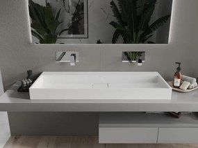 Mexen Ava umywalka nablatowa z konglomeratu B/O 120 x 46 cm, biała - 23011200