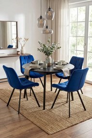 Granatowe metalowe tapicerowane krzesło obrotowe Z6-S82