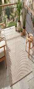 Dywan uniwersalny Nova 3D Liść beżowy 80 cm x 250 cm