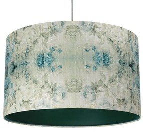 Zielona lampa wisząca z kloszem w kwiaty - S371-Terva