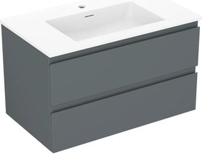 Mexen Orio szafka łazienkowa 80 cm z umywalką Otis, 2 szuflady, grafit mat/biała mat - 91A10-08047-2-BFF66-W18M01