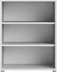 Niski regał do biura z dwoma półkami Prima biały