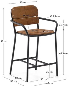 Czarno-brązowy metalowy hoker ogrodowy Algueret – Kave Home
