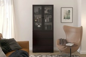 Sosnowa witryna z przeszklonymi drzwiami Sandemo 3S