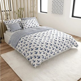 PrzytulneMieszkanie.pl PrzytulneMieszkanie.pl Bawełniana pościel NAVYSTA POLY niebiesko-biała Rozmiar pościeli: 70 x 90 cm | 140 x 200 cm