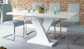 Rozkładany stół w wysokim połysku Dixon biały