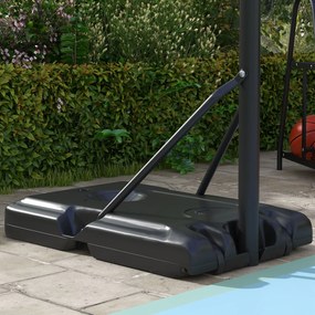 SPORTNOW Stojak na kosz koszykarski, regulowana wysokość 182-213 cm, odporny na warunki atmosferyczne, z kołami, metalowa rama