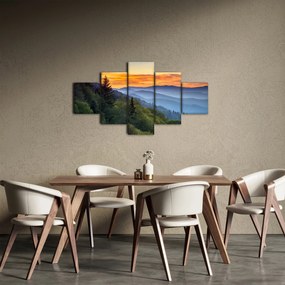 Obraz - Czerwone chmury w górach (125x70 cm)