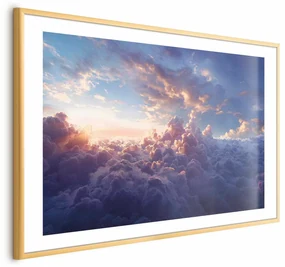 Plakat Słońce w ukryciu 60x40 cm z ramą złotą z marginesem ARTGEIST B
