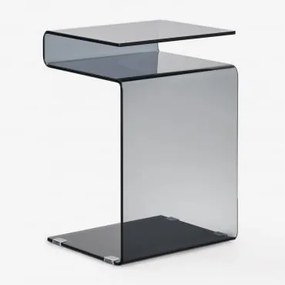 Zestaw 2 Prostokątnych Szafek Nocnych 40x35 Cm Z Hartowanego Szkła Diora Czarna - Sklum