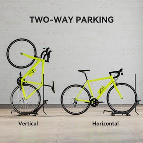 Stojak na rower SPORTNOW ze stalowym uchwytem na opony do 80 mm 75 x 41 x 81H cm Czarny