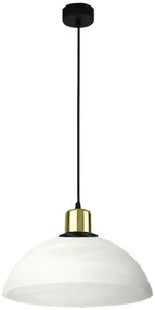 Wisząca jednokloszowa biała lampa sufitowa - C7-A43