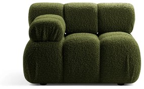 Zielony moduł sofy z materiału bouclé (lewostronny) Bellis – Micadoni Home