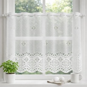 Zazdrostka żakardowa ażurowa ozdobne kwiaty - wys. 70 cm