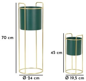 Metalowe osłonki na doniczki zestaw 2 szt. ø 24 cm Grent Slim – Mauro Ferretti