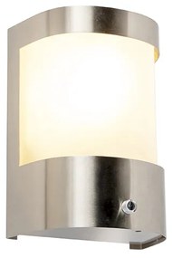 Zewnetrzna Lampa ścienna zewnętrzna ze stali nierdzewnej z czujnikiem zmierzchu - Mira Nowoczesny Oswietlenie zewnetrzne