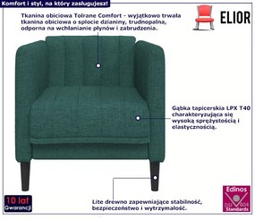Elegancki ciemnozielony fotel wypoczynkowy - Diosa