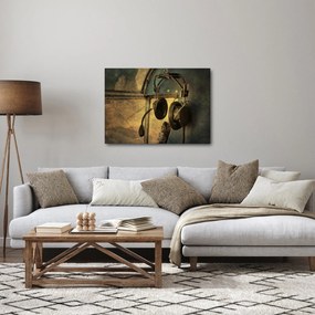 Obraz - Słuchawki lotnicze w stylu vintage (70x50 cm)