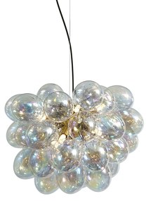 Lampa wisząca Art Deco złota ze szkłem tęczowym 50 cm 8-punktowa - Uvas ArtDeco Oswietlenie wewnetrzne