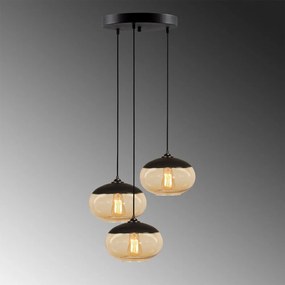 Lampa wisząca w czarno-żółtym kolorze ze szklanym kloszem ø 50 cm Camini – Opviq lights