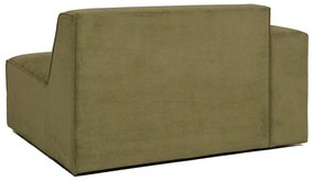 Zielony końcowy moduł sztruksowej sofy Scandic Sting, 124 cm, lewostronny