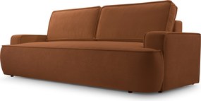 Masseno Sofa SOLO z funkcją spania i pojemnikiem na pościel, Rozkładana sofa - Ceglasty, GERRA 25