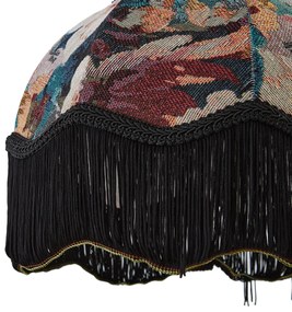 Abażur z tkaniny z kwiatowym wzorem i białym wnętrzem 31,5/15/14 - Heritage klasyczny/Antyczny