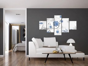 Obraz - Niebieskie łabędzie (125x70 cm)