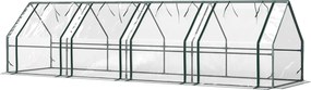 Outsunny Szklarnia z drzwiami na zamek błyskawiczny, mrozoodporna foliowa szklarnia ze stali 360 x 90 x 90 cm Przezroczysta | Aosom PL