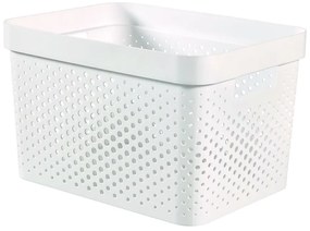 Biały koszyk Curver Infinity Dots, 17 l