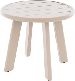 Okrągły aluminiowy stolik, beżowy