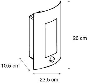 Nowoczesna lampa ścienna zewnętrzna rdzawobrązowa IP44 - Emmerald Classic