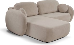 Masseno Narożnik AMICO z funkcją spania i pojemnikiem na pościel Narozniki L, Rozkładana sofa - Beżowy, ARAGON 14