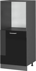 Szafka kuchenna czarny wysoki połysk 60x57x143 r-line