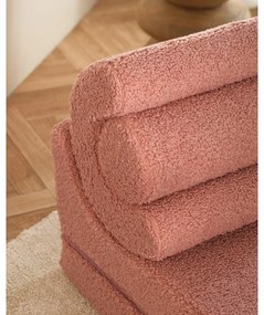 Różowy fotel dziecięcy z materiału bouclé Flipster – Wigiwama