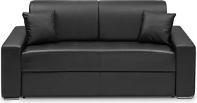 Kanapa 3-osobowa z ekspresowym mechanizmem rozkładania z ekoskóry EMIR - Kolor: czarny - Miejsce do spania: 140 cm - Materac 22 cm z pamięcią kształtu