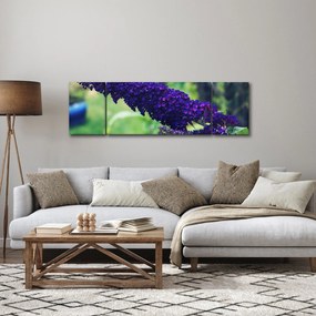 Obraz niebieskiego kwiatu (170x50 cm)
