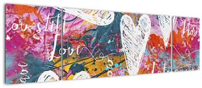 Obraz - Serce na abstrakcyjnym tle (170x50 cm)