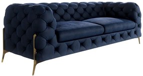 Ciemnoniebieska aksamitna sofa 225 cm Chelsea Bis – Ropez